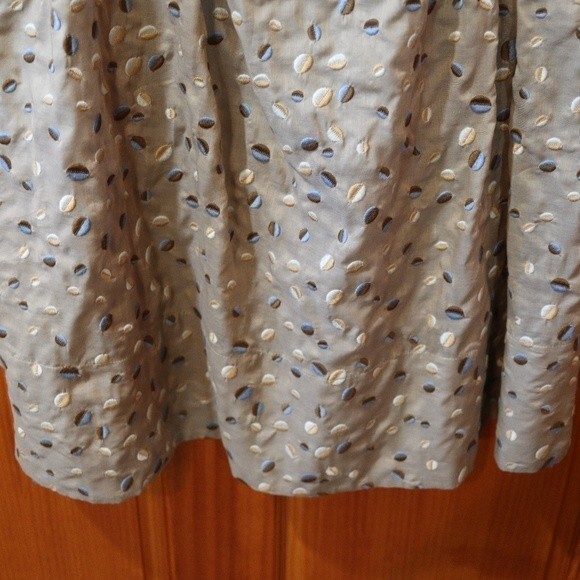 BCBGMAXAZRIA Gray Seashell Print Cotton Woven Babydoll Mini Dress 12 NWT - Picture 4 of 12